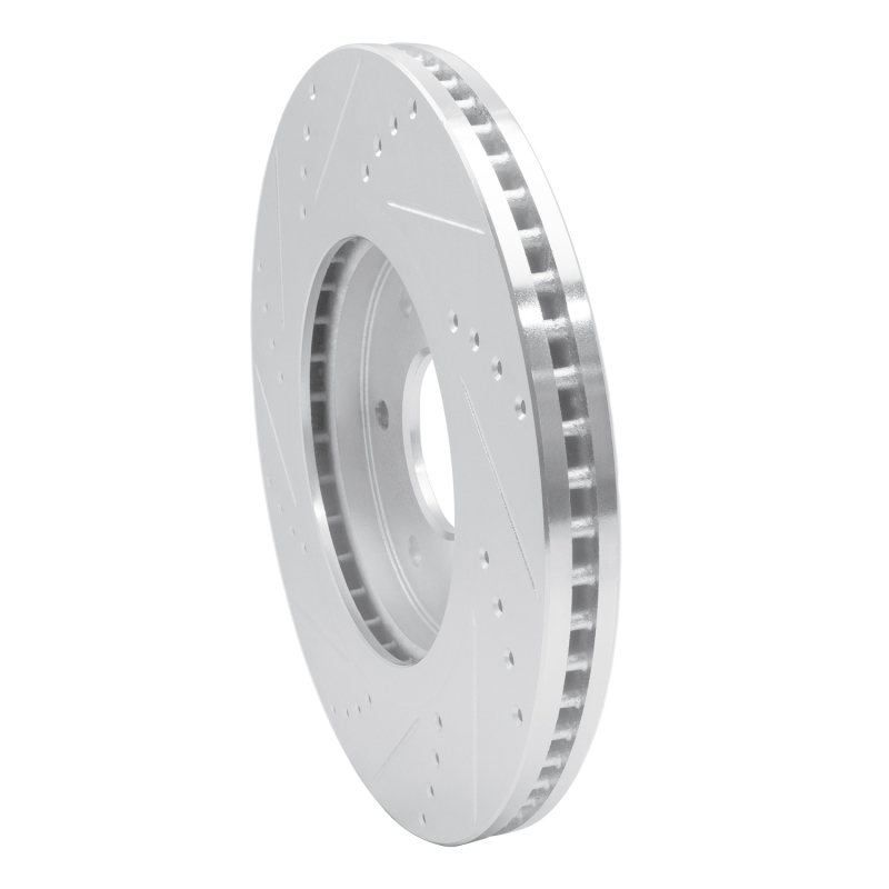 Infiniti QX56 Brake Rotor (1) - Front Right - R1 Concepts - Drilled & Slotted - Silver - `05-`07